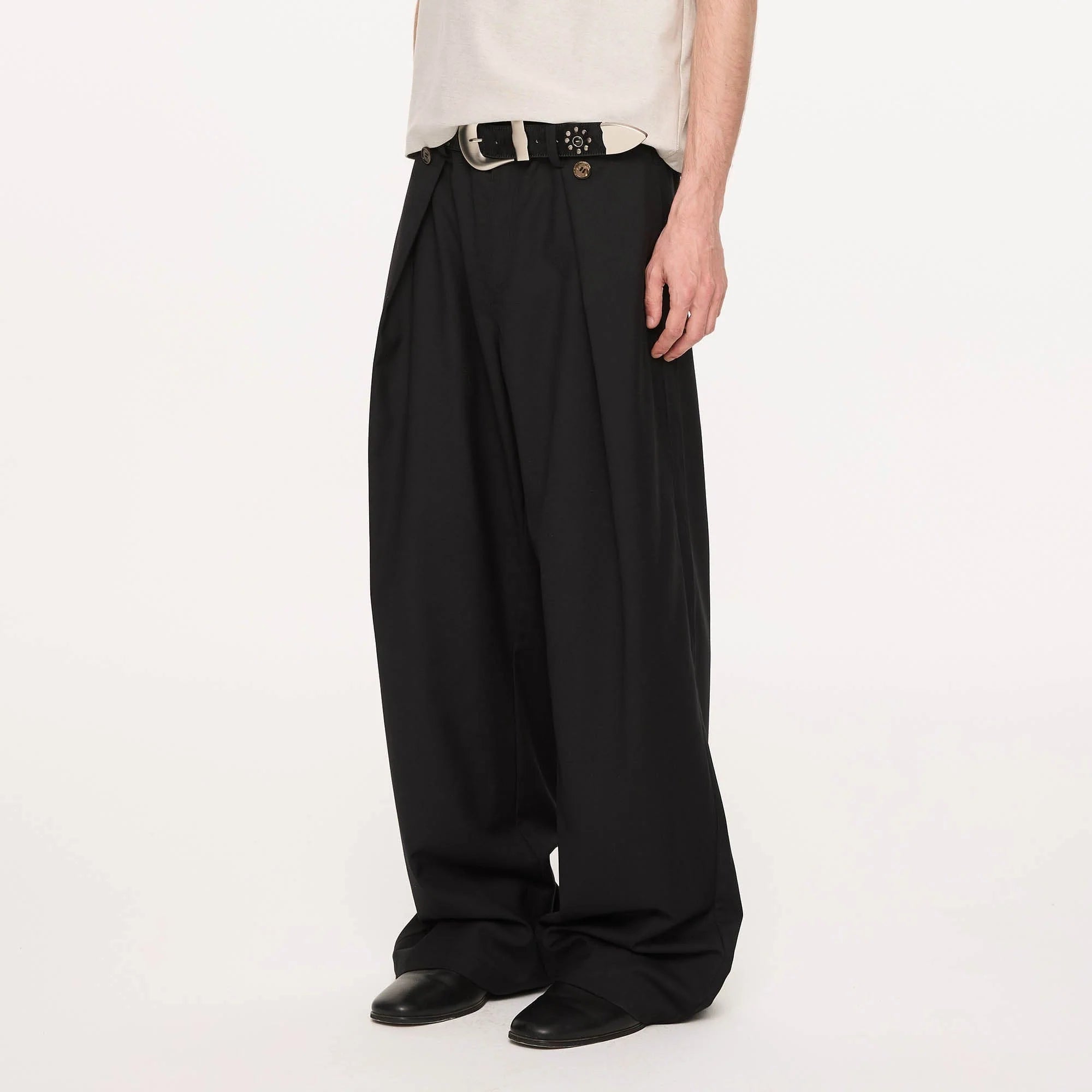 KREATE Inverted Pleats Wide-Leg Trousers