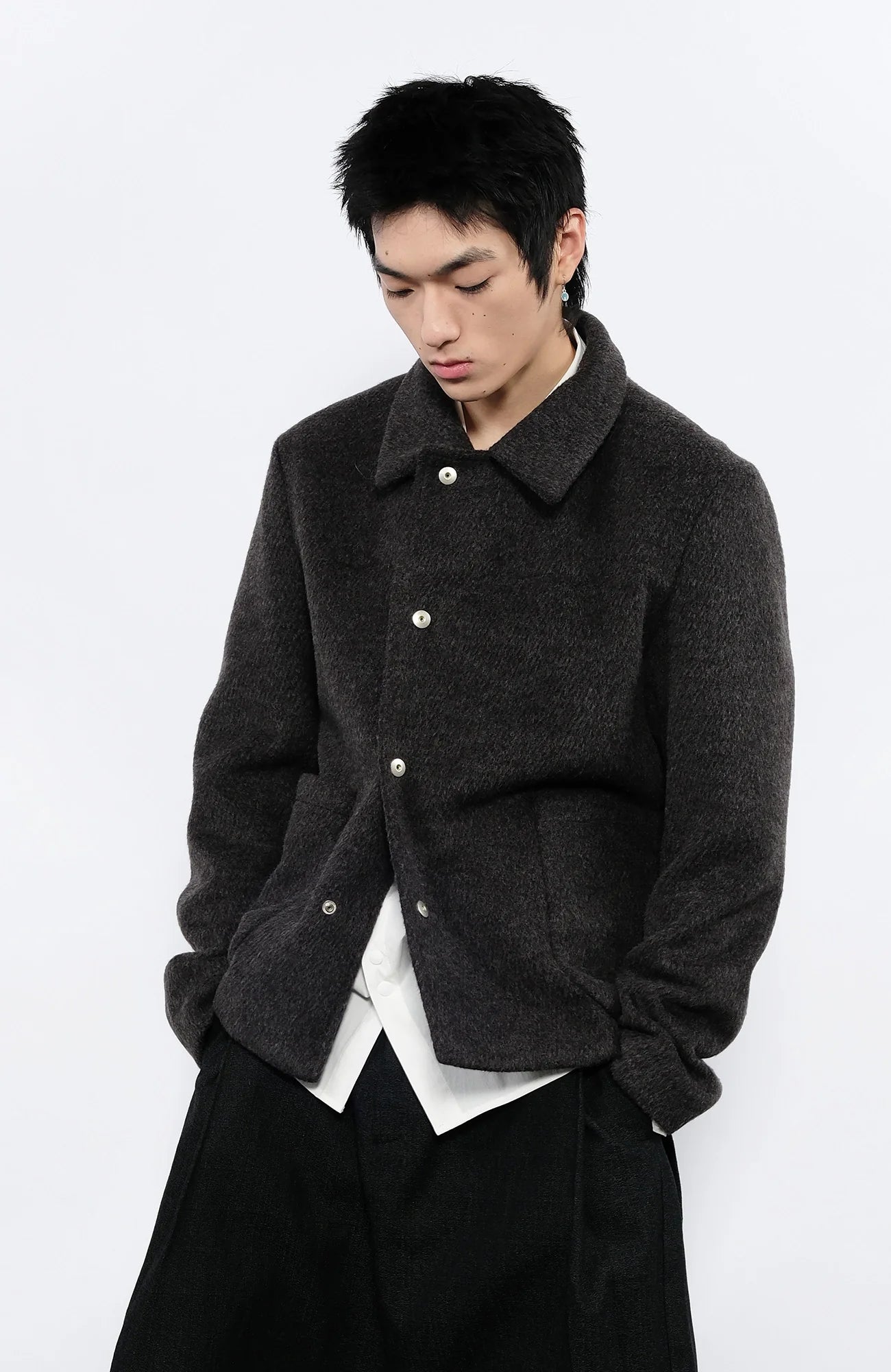 7440 37 1 Flap Pockets Wool-Blend Jacket