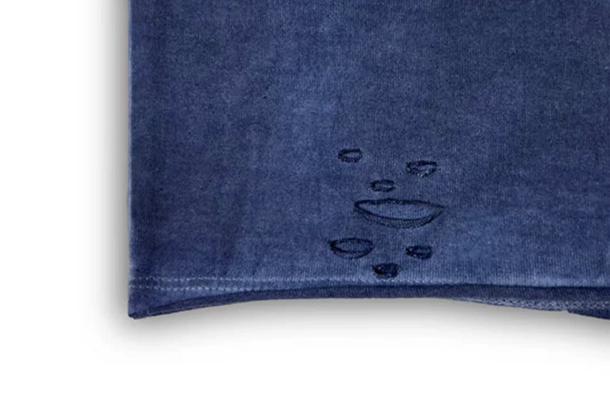 TECNINEGROUP Distressed Blue-Dyed Graphic T-Shirt