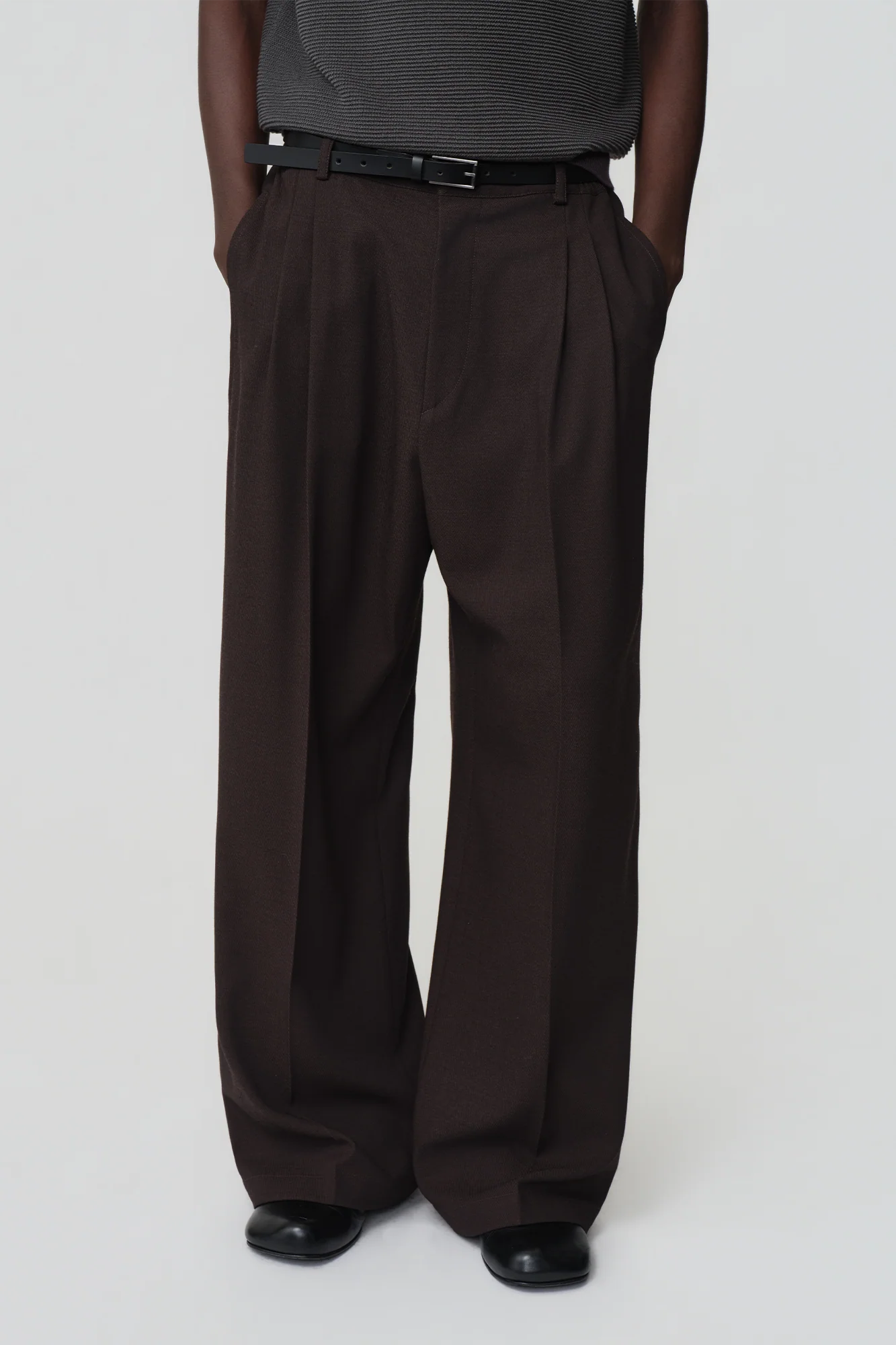 OPICLOTH Modern Pleats Wool-Blend Straight-Leg Pants