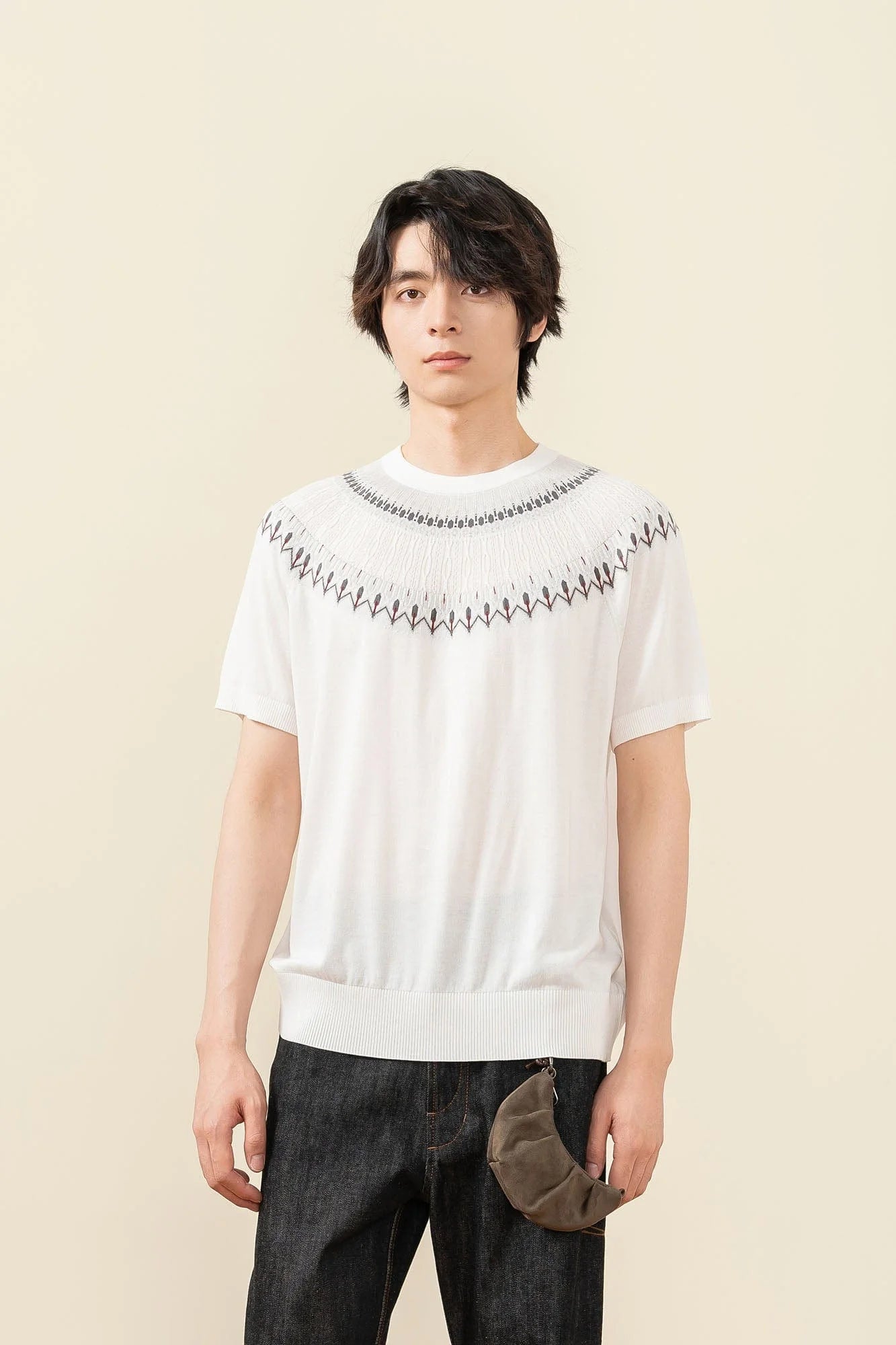 MOITIEDEPETALE Fair Isle Jacquard Tee