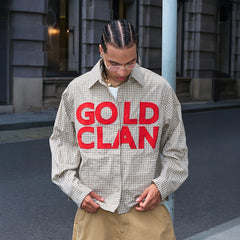 STEEPC Gingham Contrast Patch Boxy Shirt