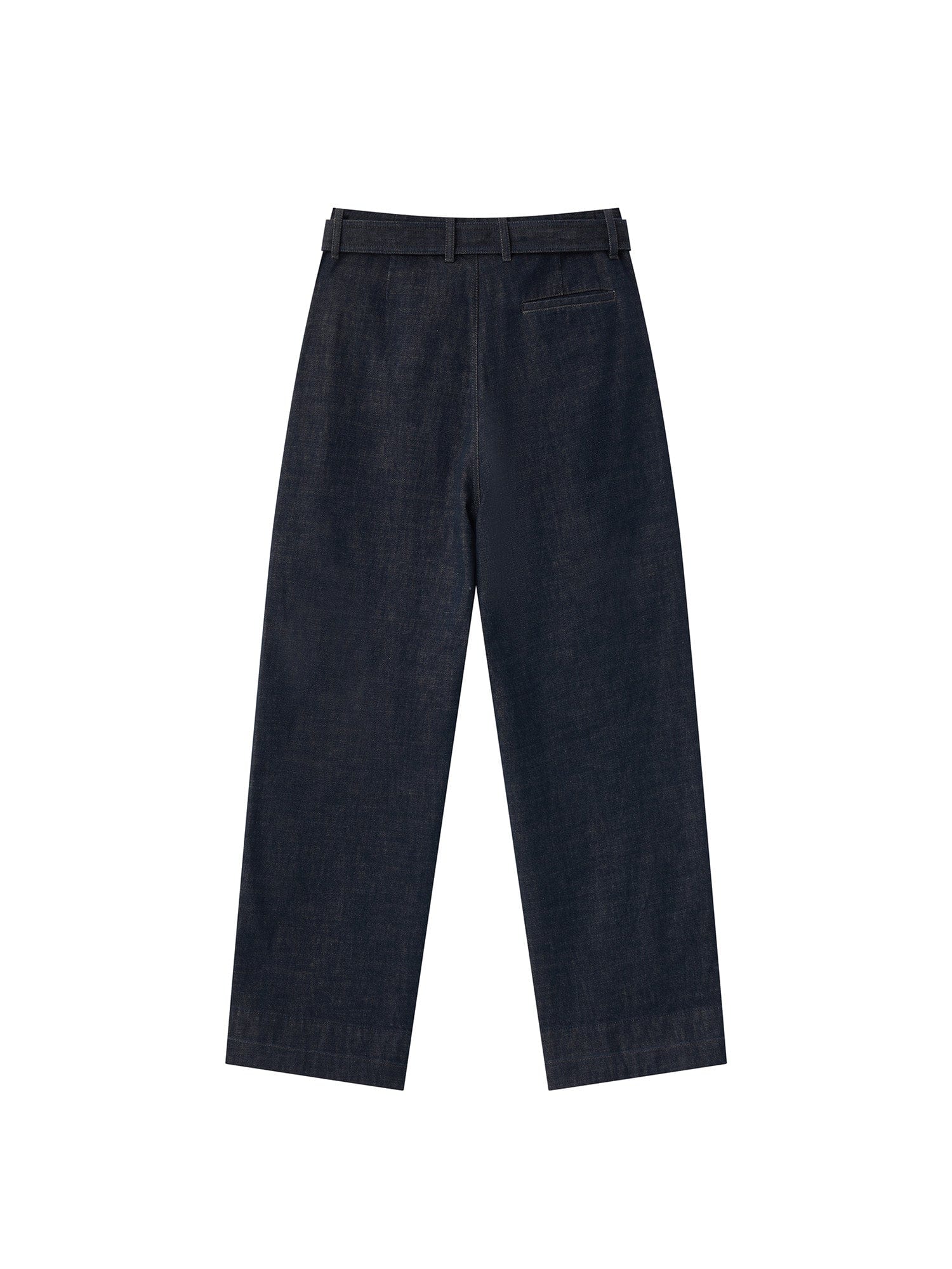 OPICLOTH Essential Washed Belted Wide-Leg Jeans