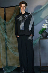 JIECHI Diamond Wide-Leg Pants