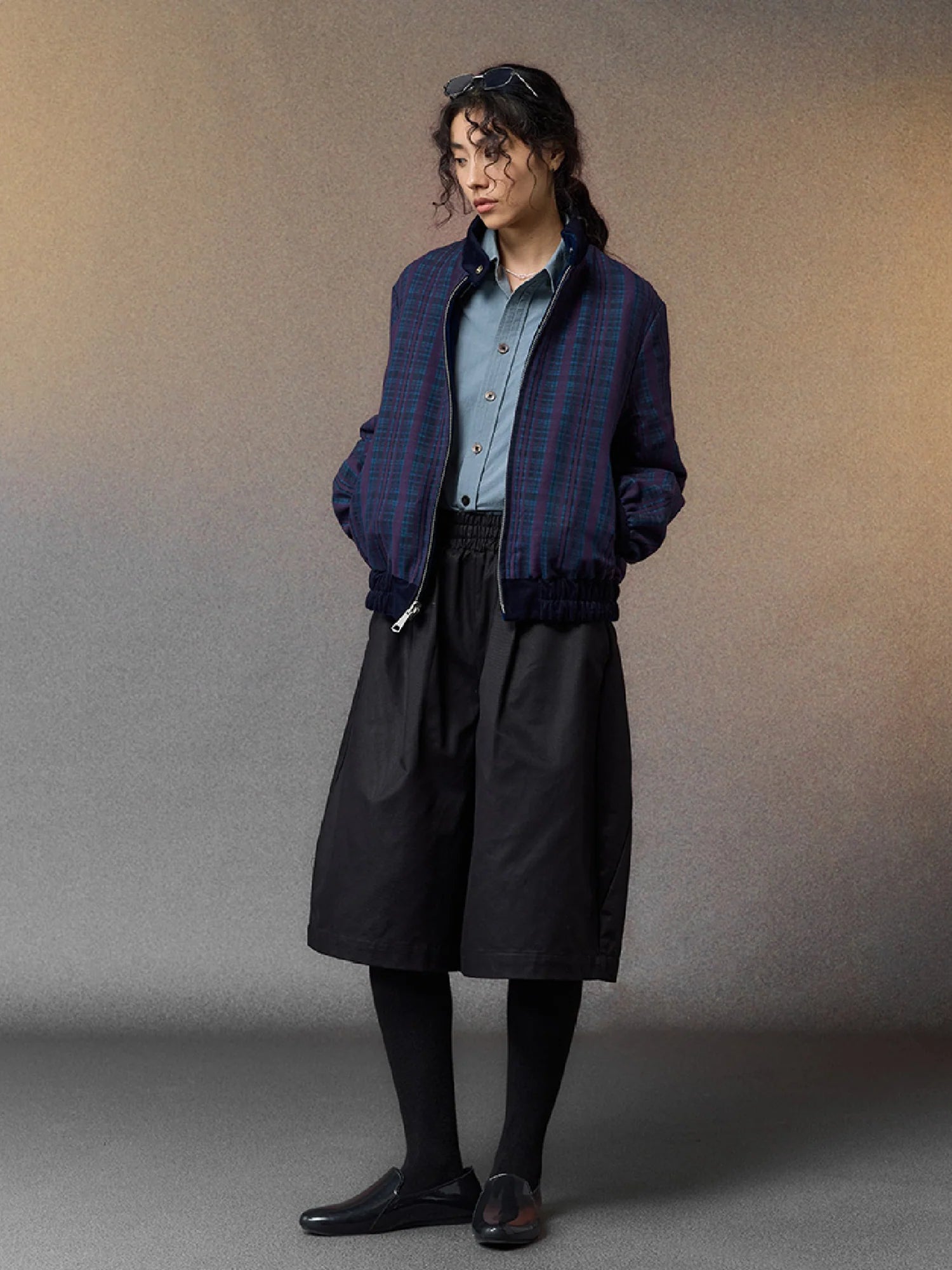 ALVNG AR ANTS Reversible Velvet  Plaid Jacket