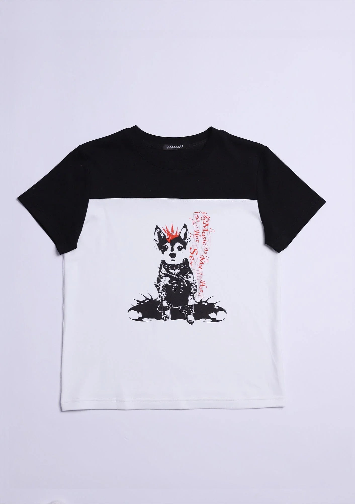KADAKADA Punk Pup Graphic Spliced T-Shirt