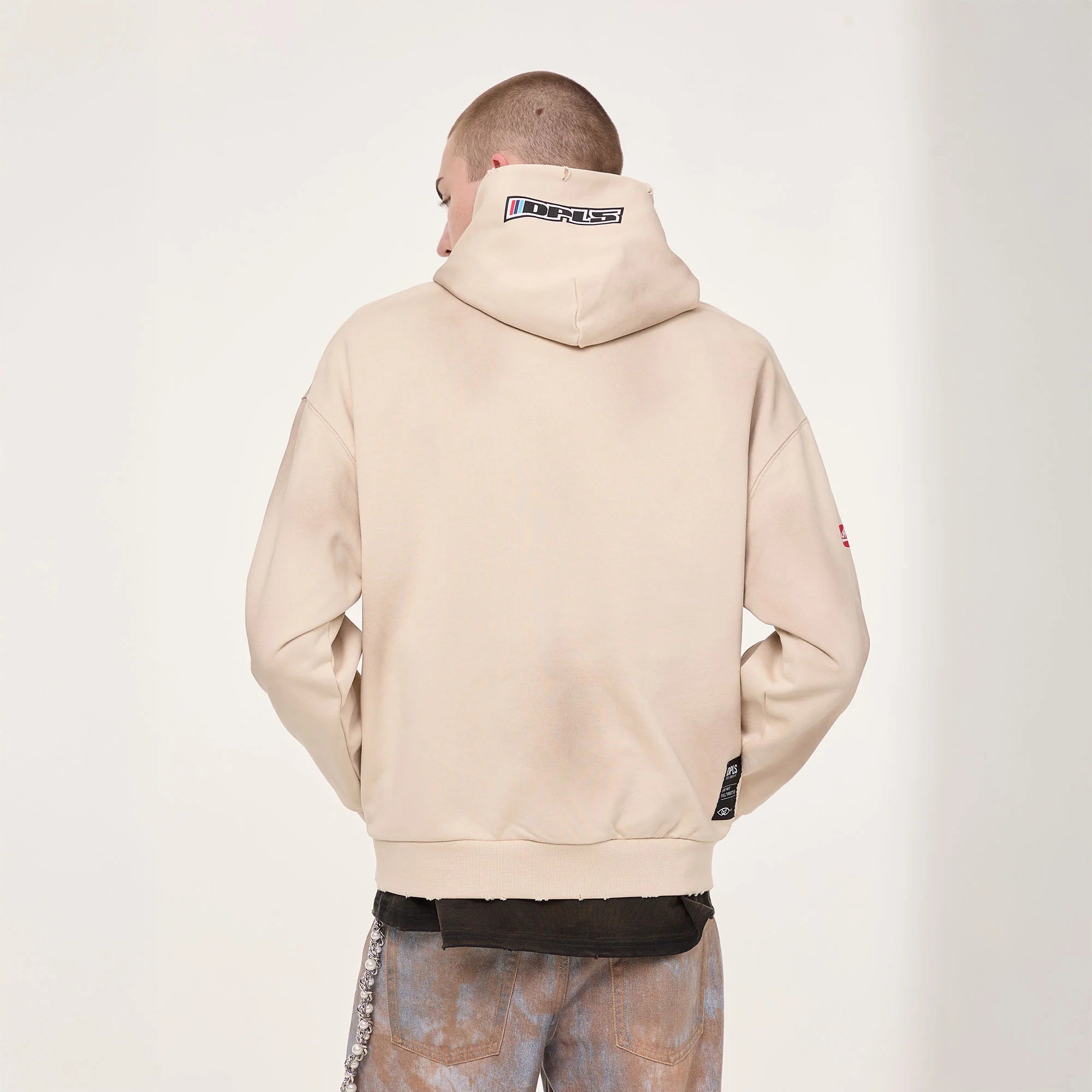 EGOFETCH Distressed Racing Anime Graphic Hoodie
