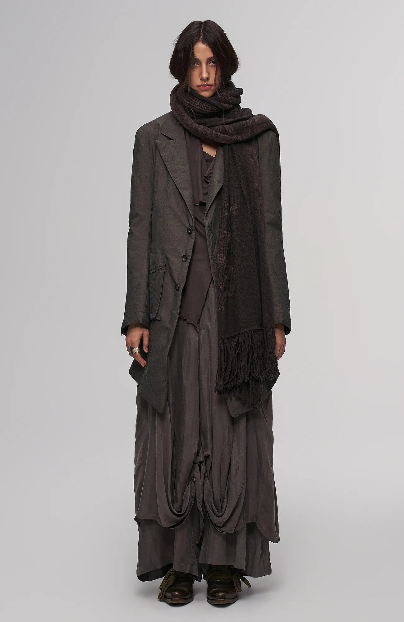 ILNya Nieternite Nifutur Asymmetric Tencel-Linen Blend Layered Skort