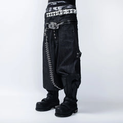 FVVO Layered-Waist Studded Cropped Pants