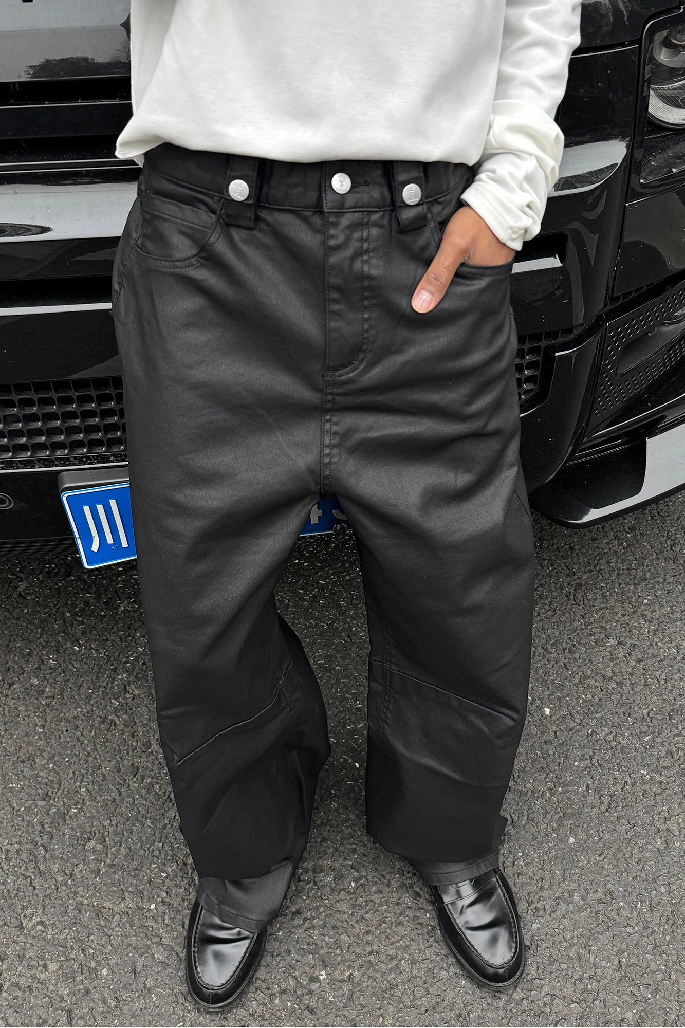STEEPC Waxed Baggy Jeans
