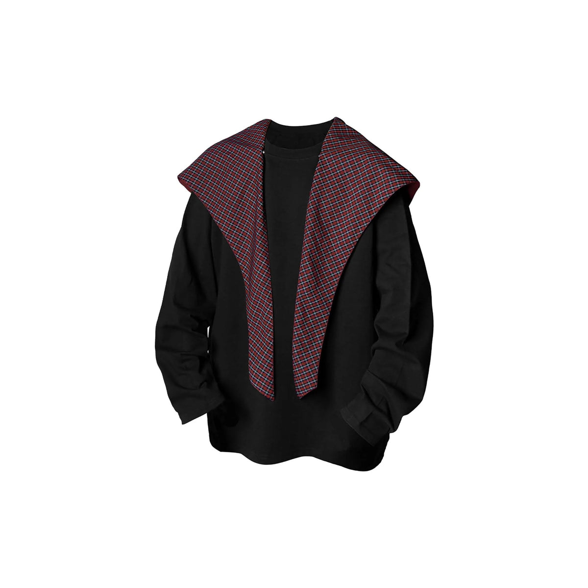 RELABEL Detachable Hood Long-Sleeve Tee Black