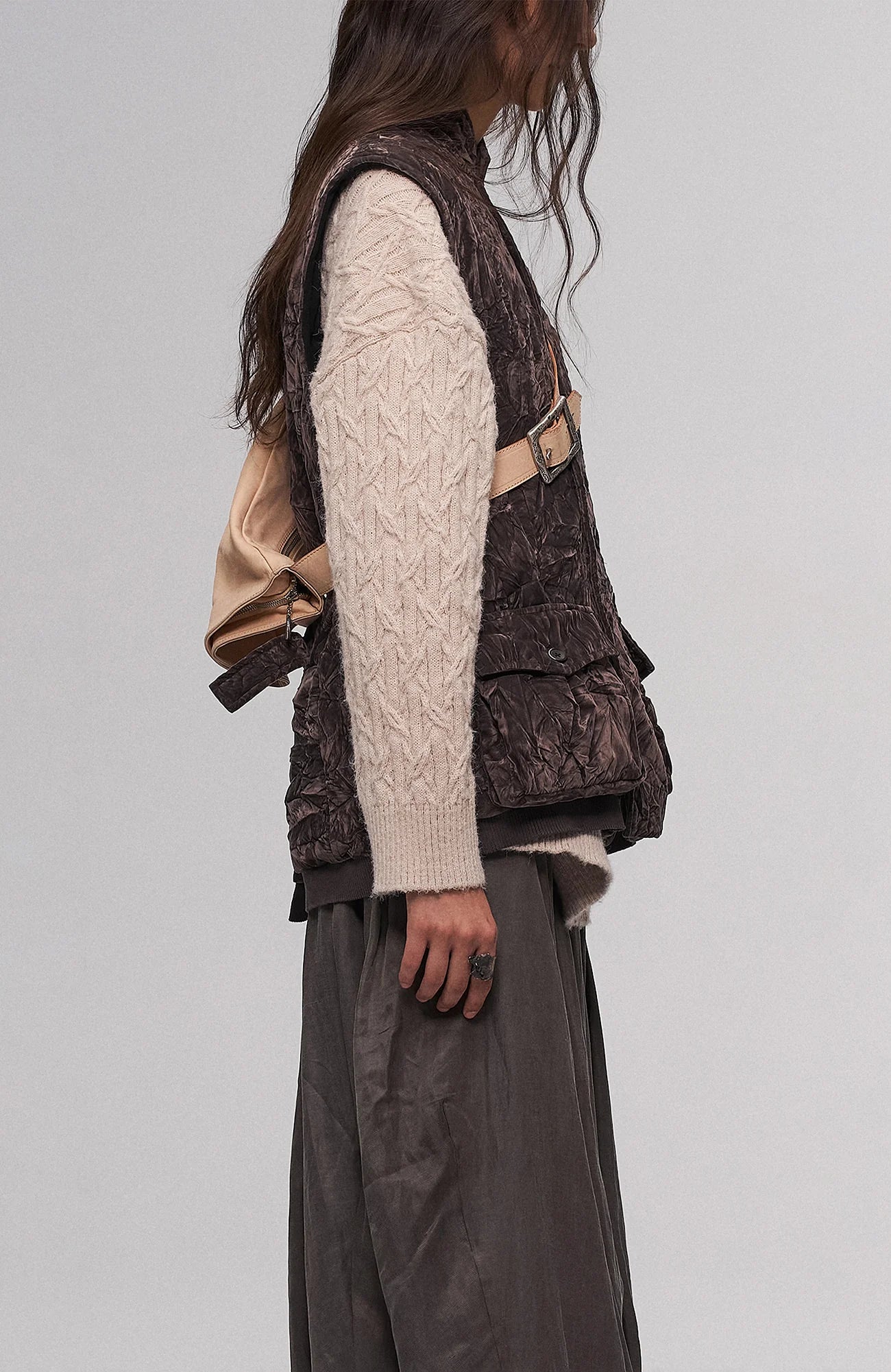 ILNya Nieternite Nifutur Asymmetric Tencel-Linen Blend Layered Skort