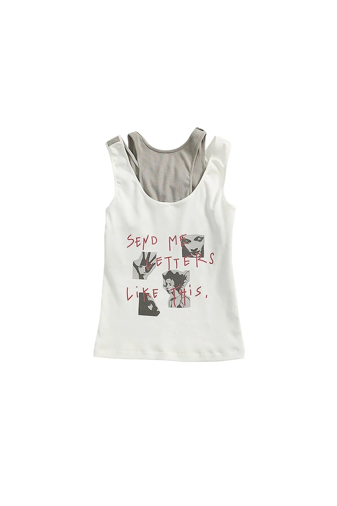 ERROR CODE ROBOT Sketch Collage Asymmetrical Layered Tank Top