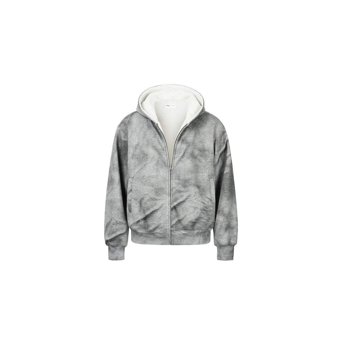 OKAYTHXBYE Essential Sherpa-Lined Boxy Zip Hoodie