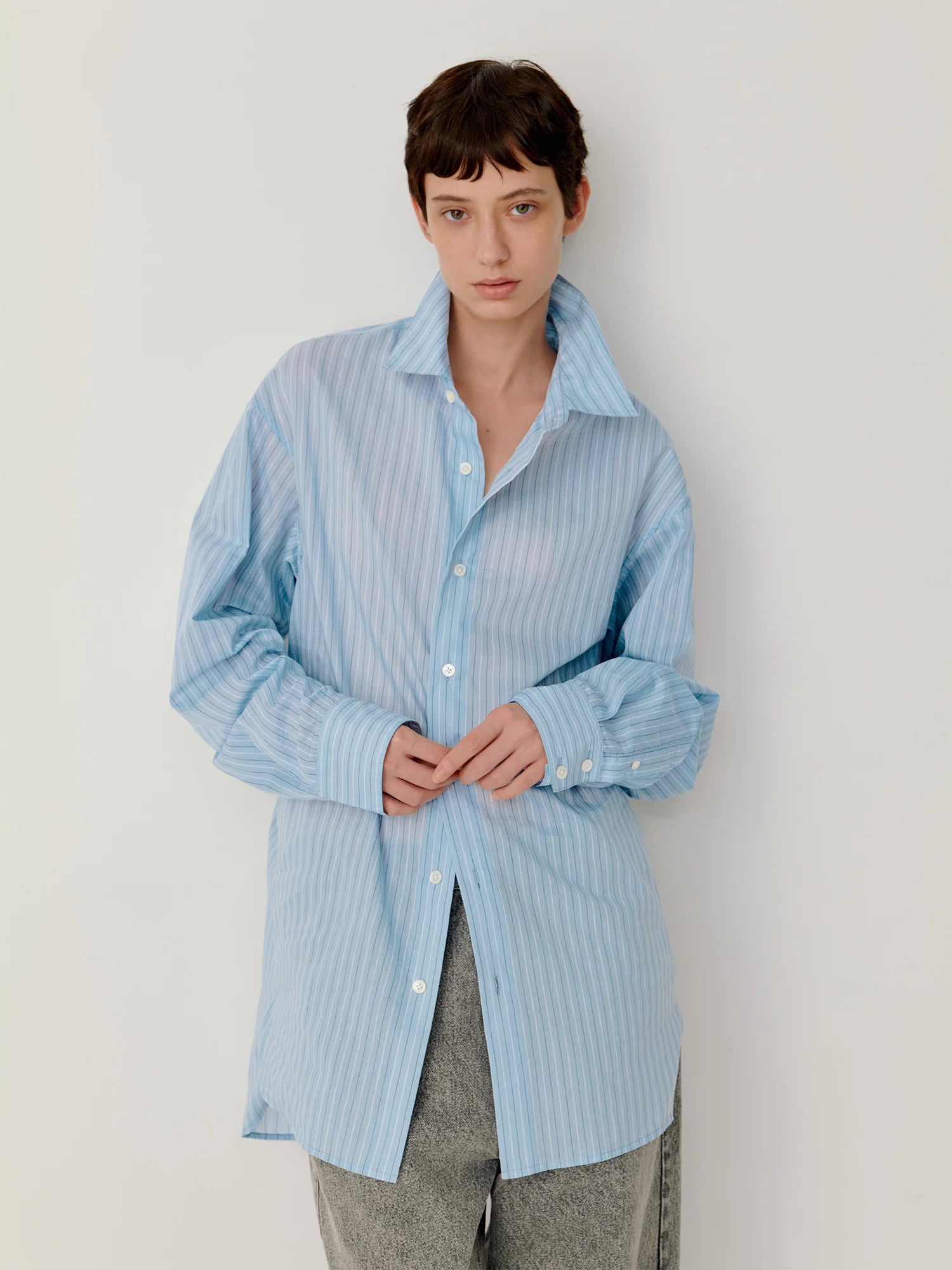 OPICLOTH Classic Striped Long Shirt