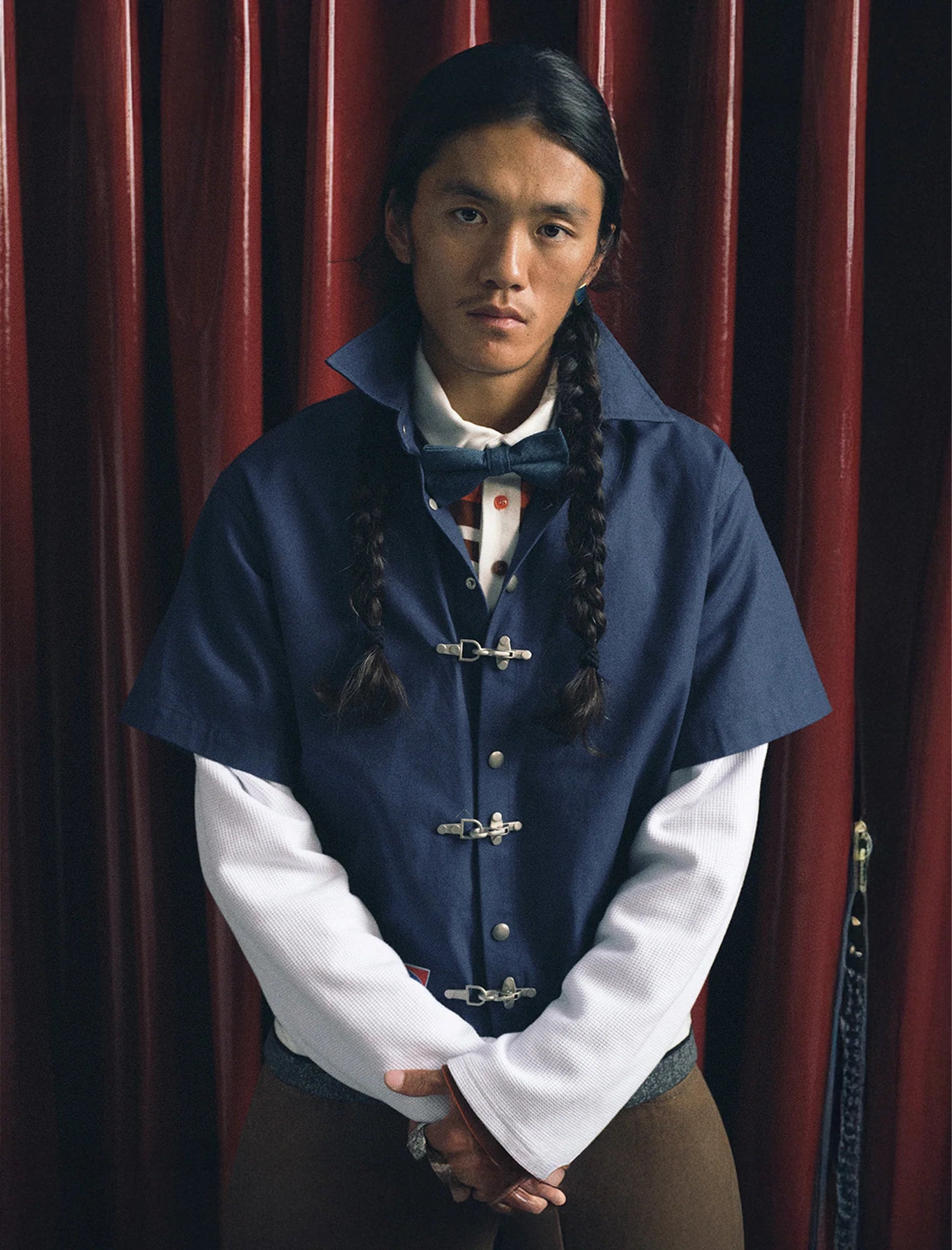 TRECLUB Hook-Buckle Layered Canvas Jacket