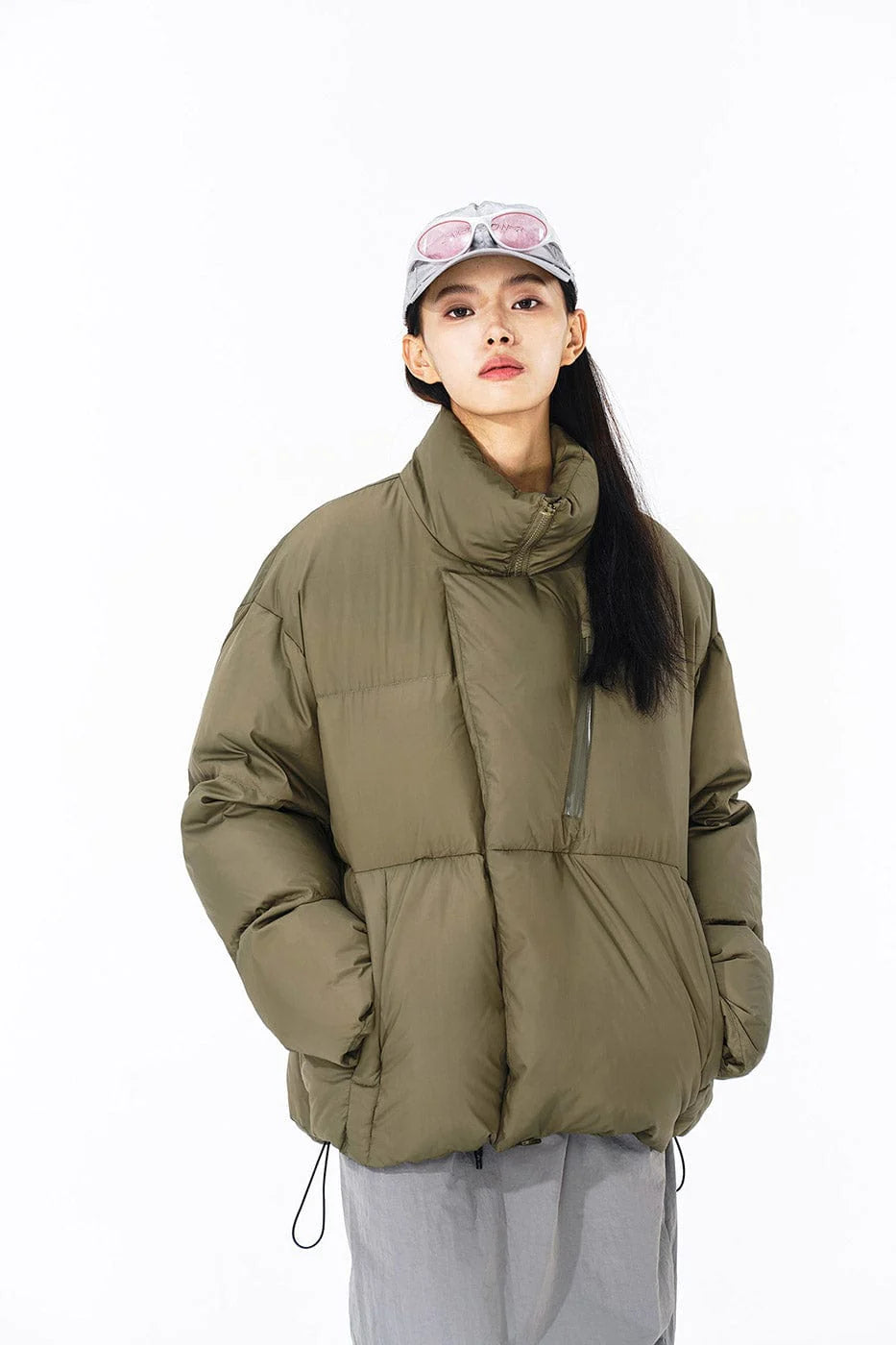 ENSHADOWER Asymmetric Magnetic Snap Down Jacket