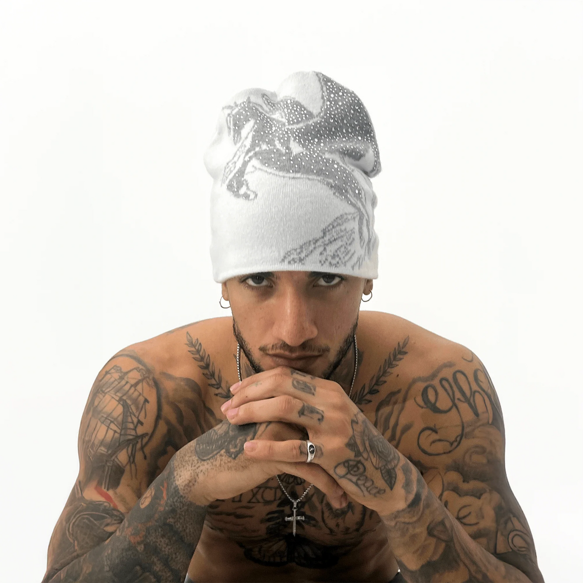 TECNINEGROUP Jacquard Diamond Knit Beanie