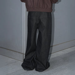 LABELROOM Washed Wide-Leg Raw Denim Pants