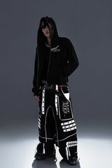 PCCVISION Studded Embroidered Baggy Pants