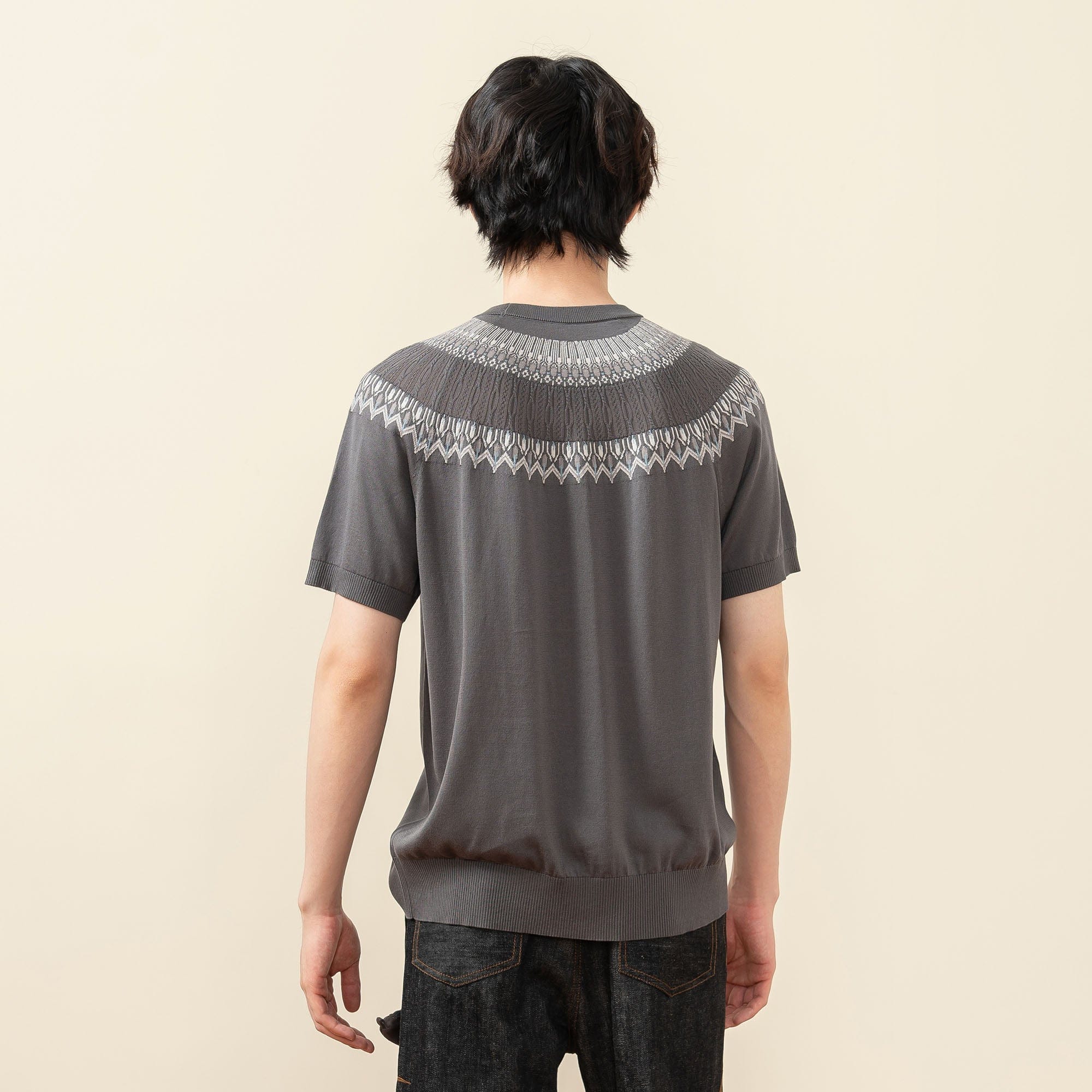 MOITIEDEPETALE Fair Isle Jacquard Tee