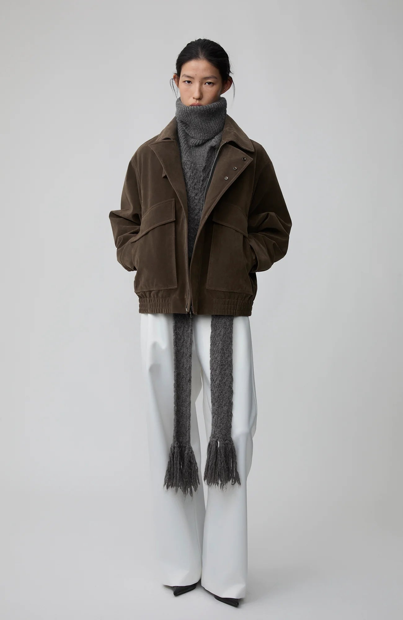 OPICLOTH Suede Dual Zip Quilted Jacket