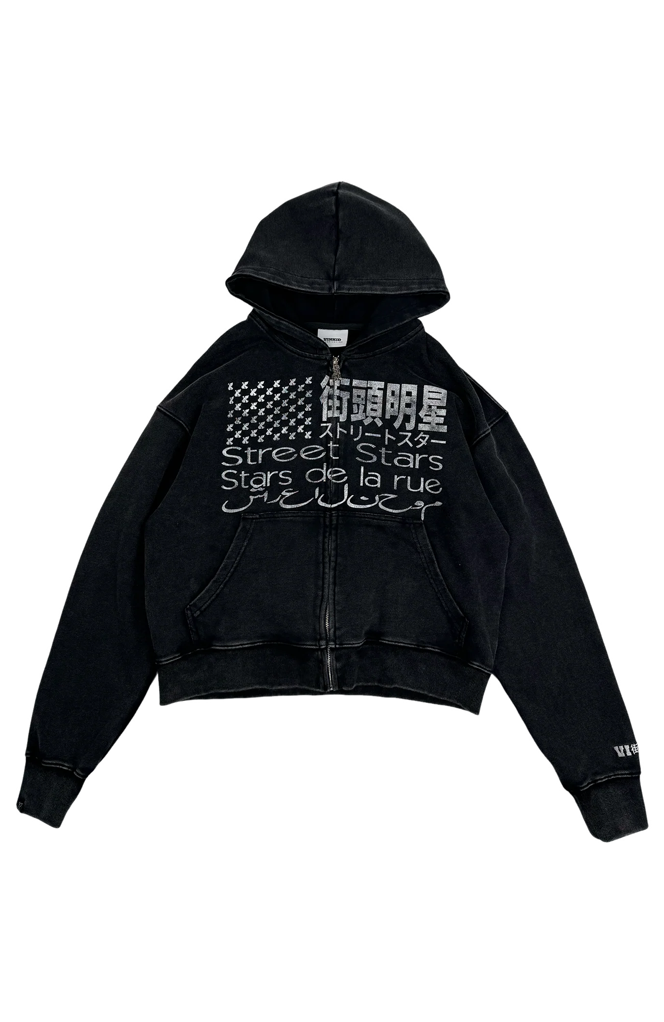 VINKID Graphic Washed Zip-Up Hoodie