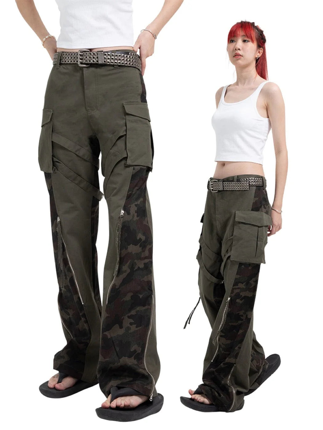 DND4DES Spliced Camouflage Bandage Zipper Cargo