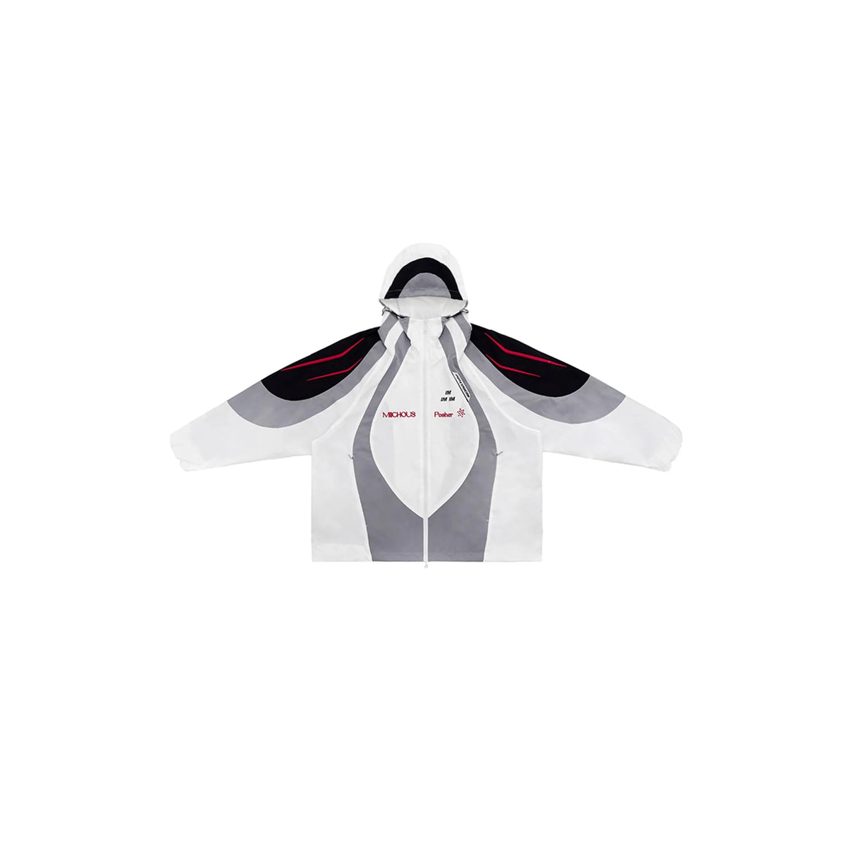 MIICHOUS Arc Contrast Panel Embroidered Windbreaker