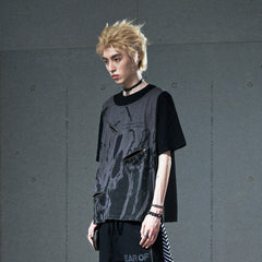 VENTUREK Washed Horror Graphic Layered Multi-Zip Tee