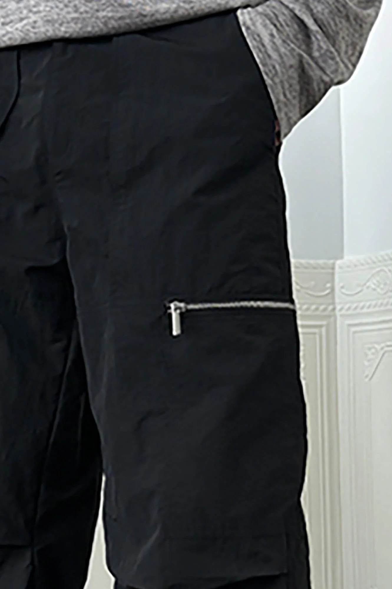 KREATE Crinkled Zippered Cargo Pants