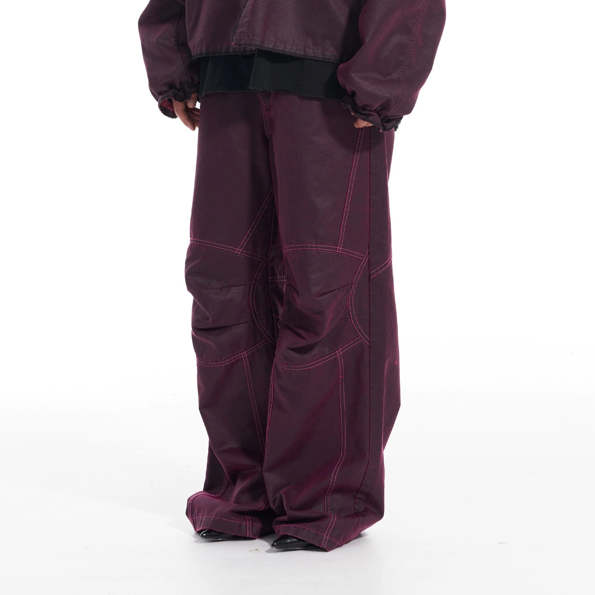 VANN VALRENCE Structured Panel Pleated-Knee Pants