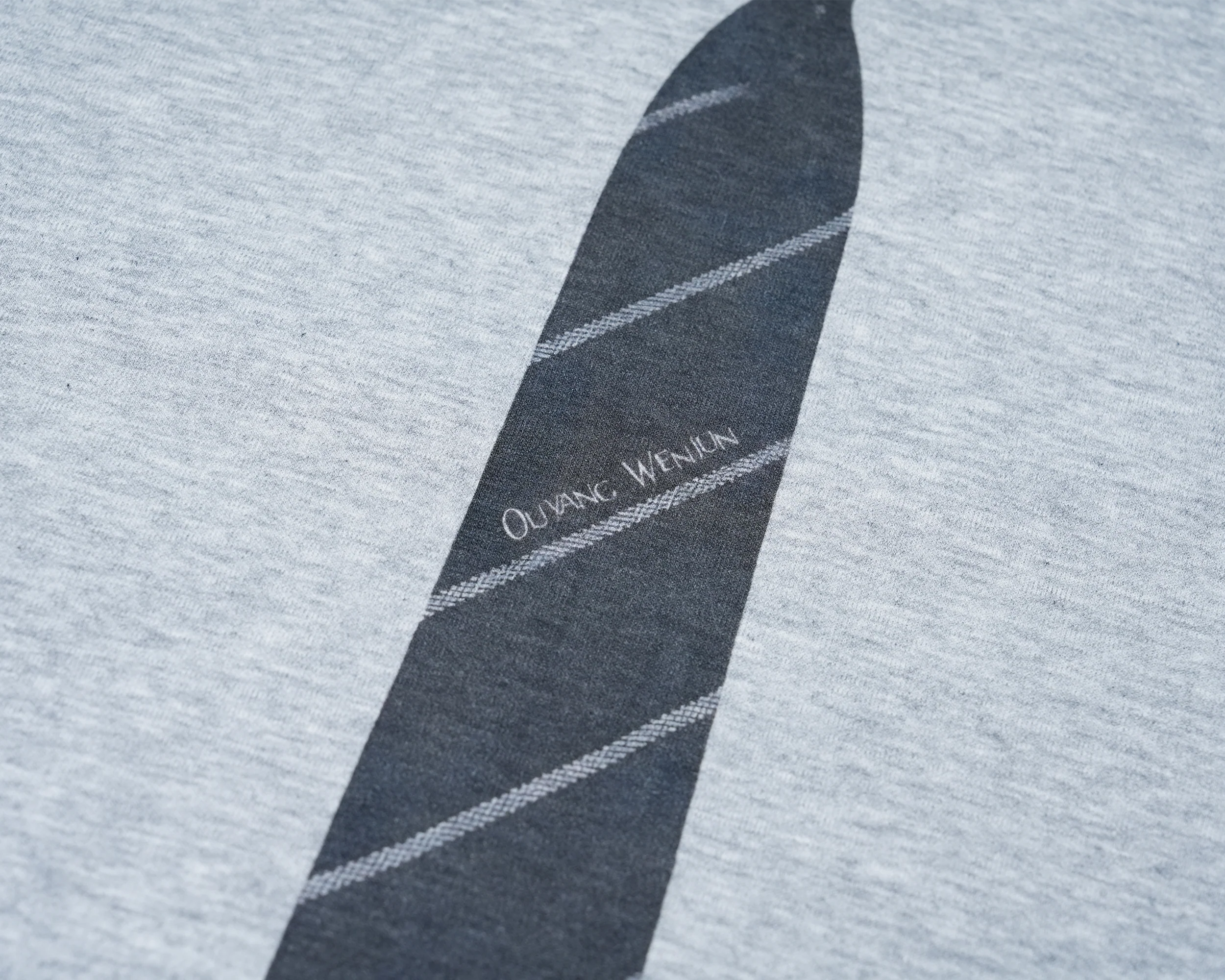 OUYANG WENJUN Stripes-Tie Graphic Turtleneck Long-Sleeve Tee