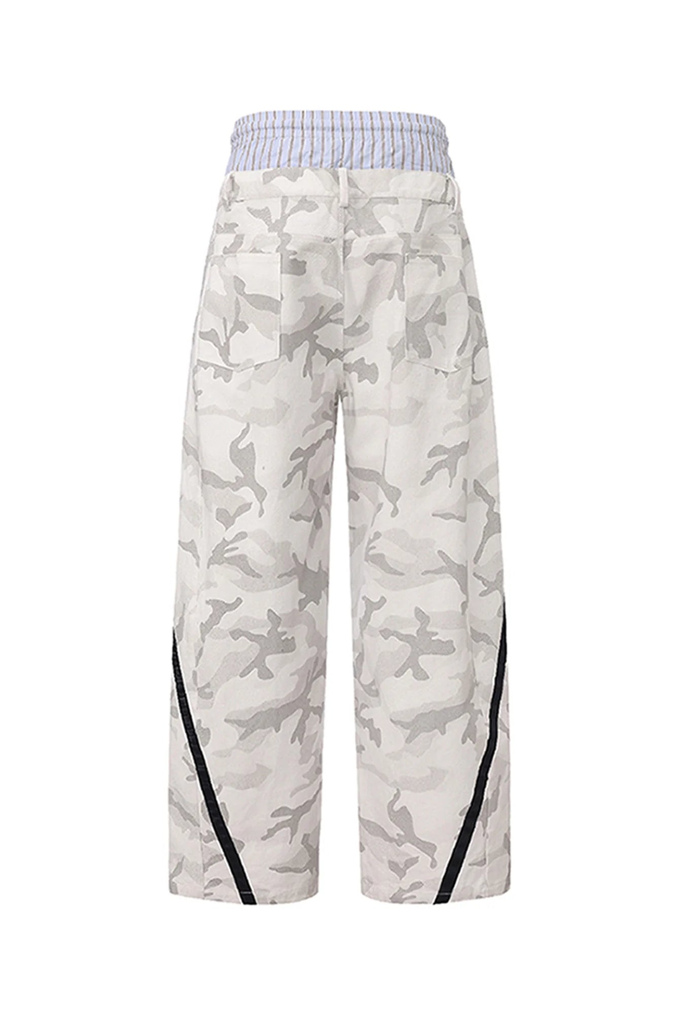 VANN VALRENCE Camo Double-Waist Wide-Leg Pants