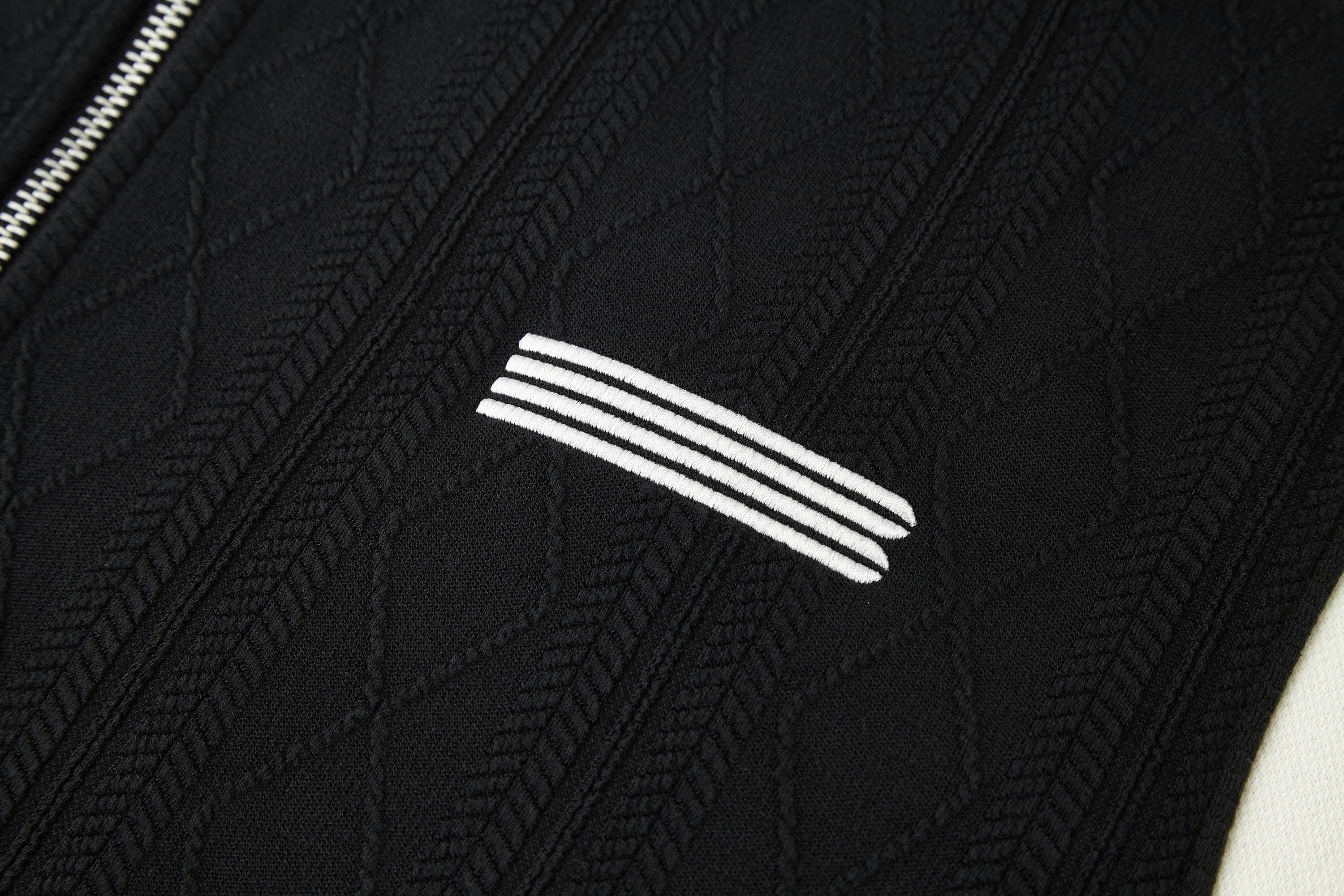 BONELESS Jacquard Contrast Paneled Hooded Jacket