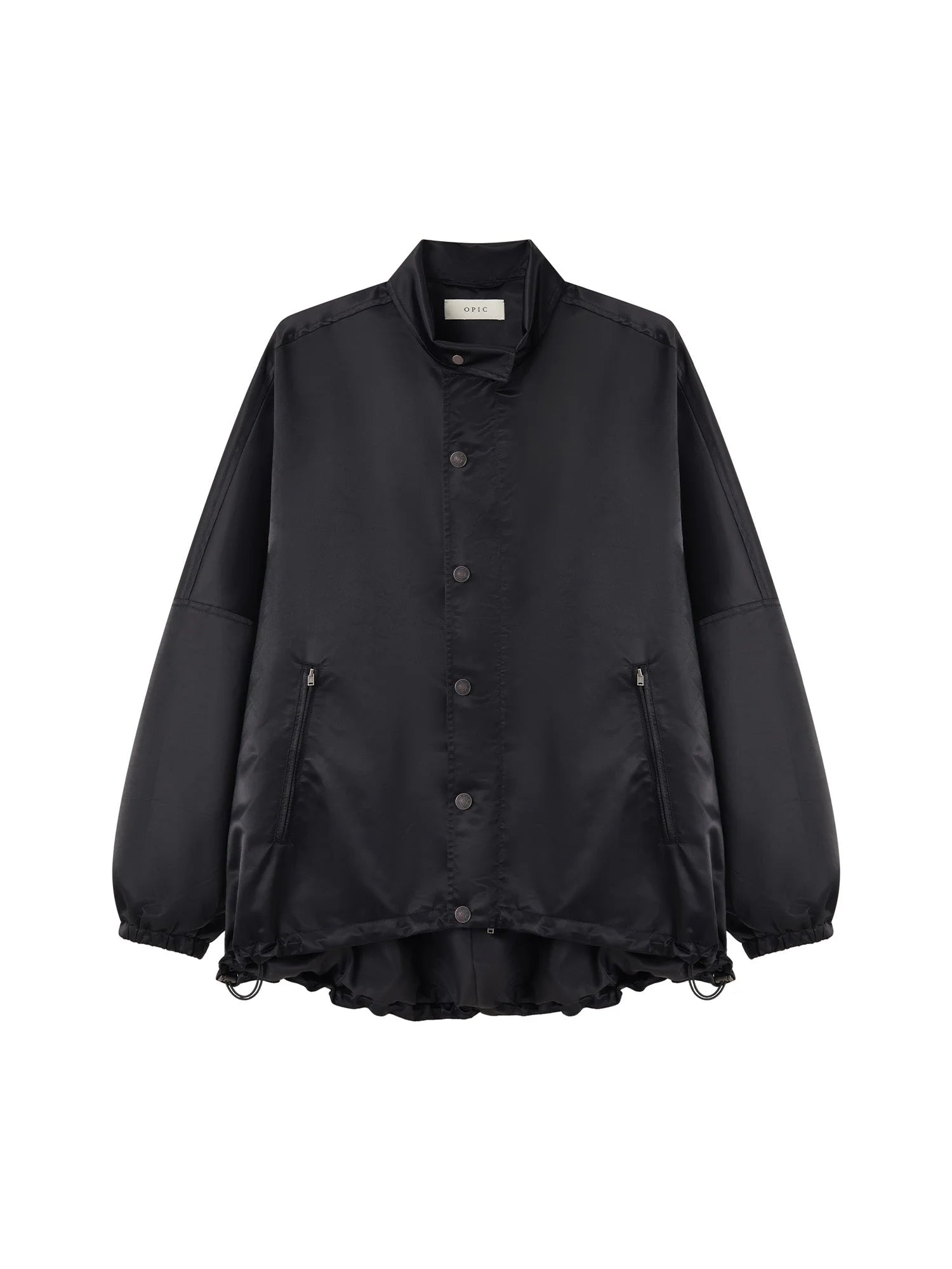 OPICLOTH Satin Batwing Drawstring Oversized Jacket