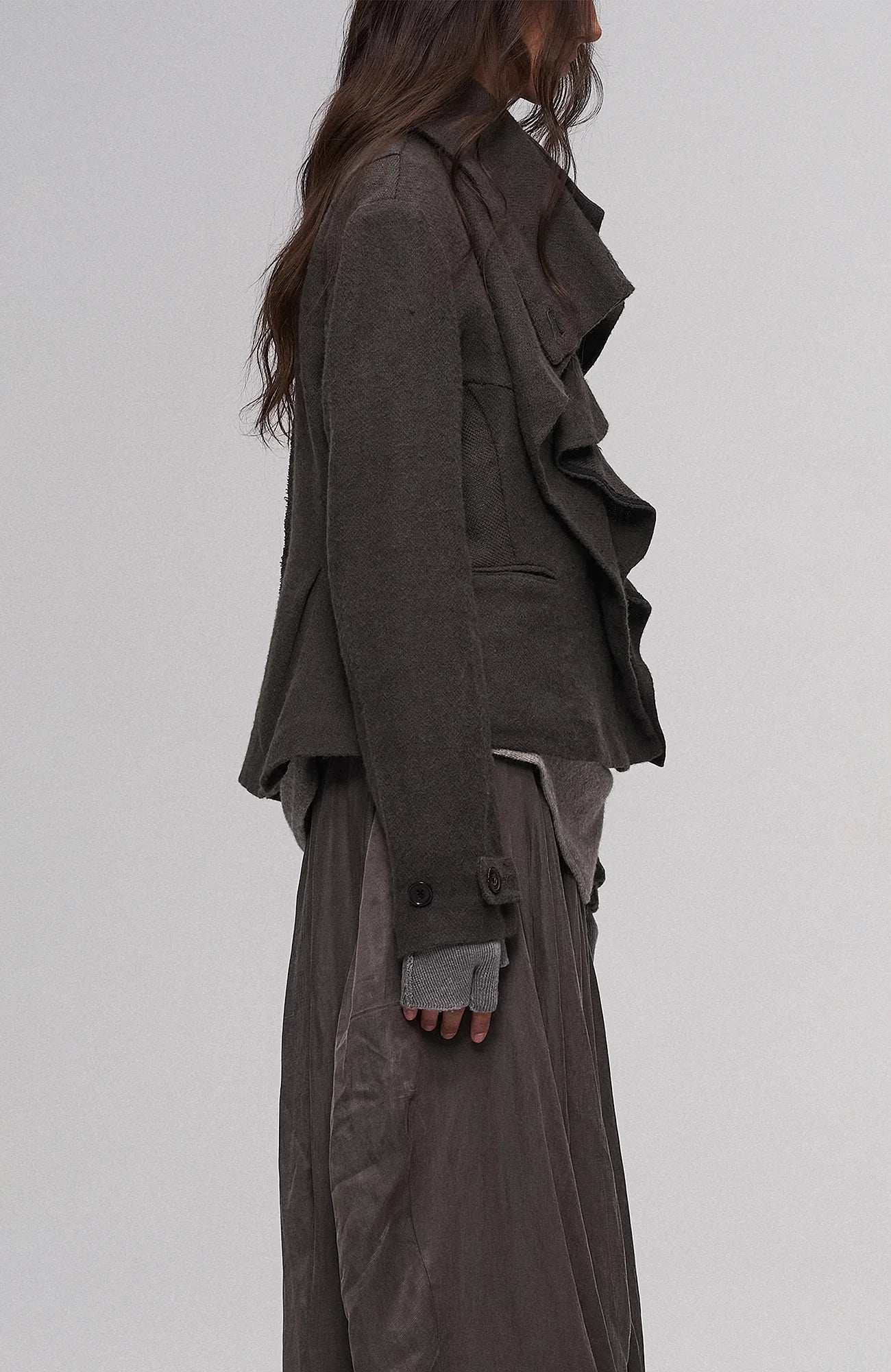 ILNya Nieternite Nifutur Asymmetric Tencel-Linen Blend Layered Skort