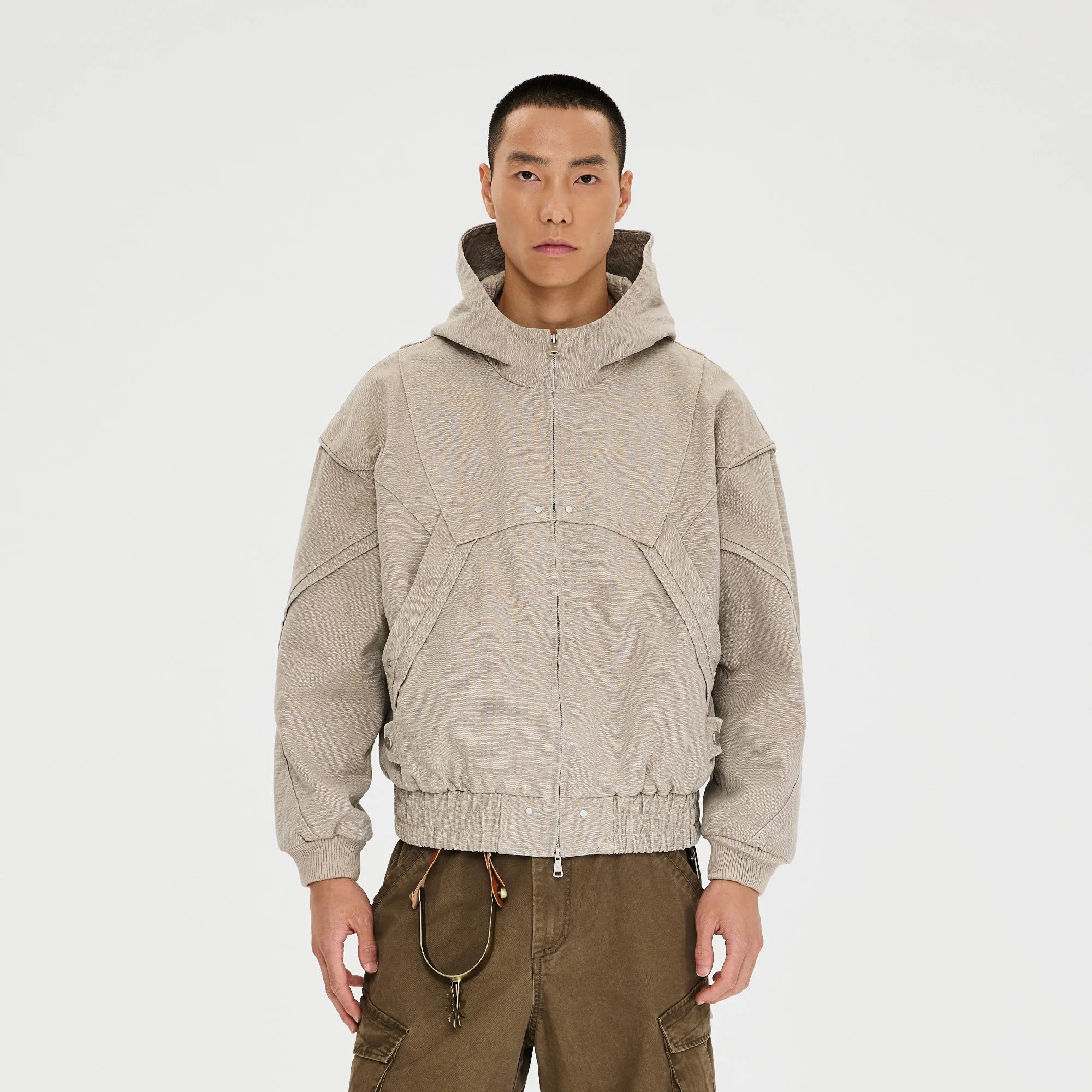 CATSSTAC Structured Panel Studded Hooded Jacket