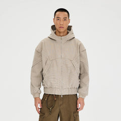 CATSSTAC Structured Panel Studded Hooded Jacket
