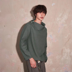 SAME FLOW Essential Asym Cowl Collar Drape Pullover