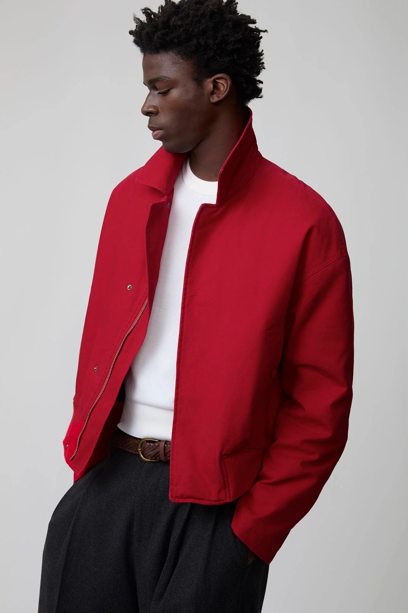 OPICLOTH Washed Quilted Cotton Collar Jacket