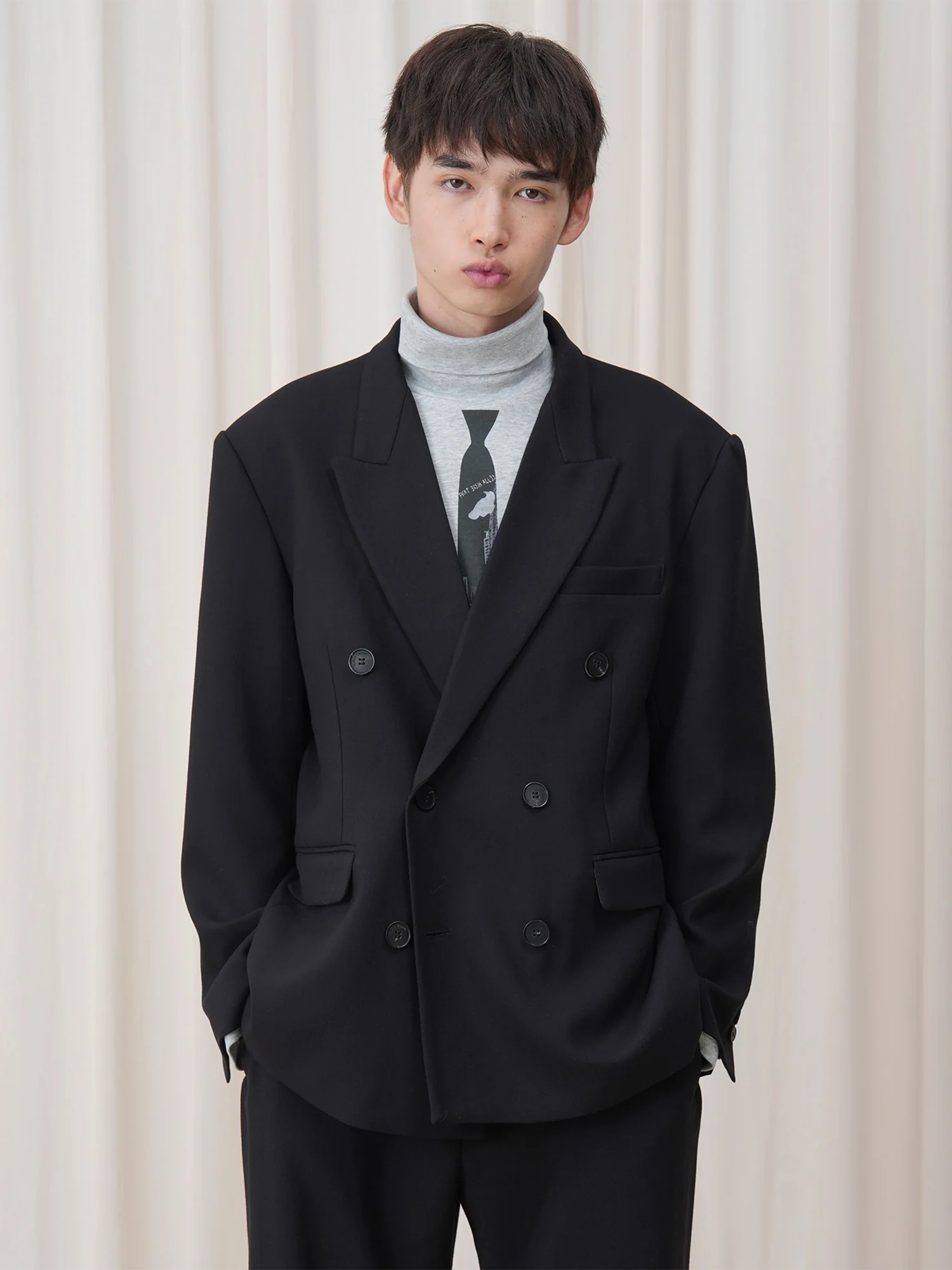 OUYANG WENJUN Classical Double-Breasted Oversized Blazer