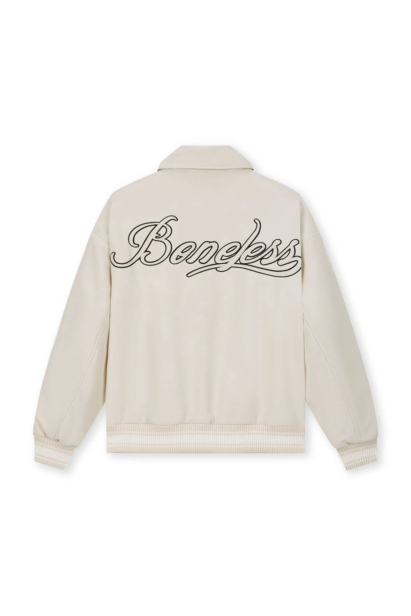 BONELESS Embroidered Logo PU Varsity Jacket