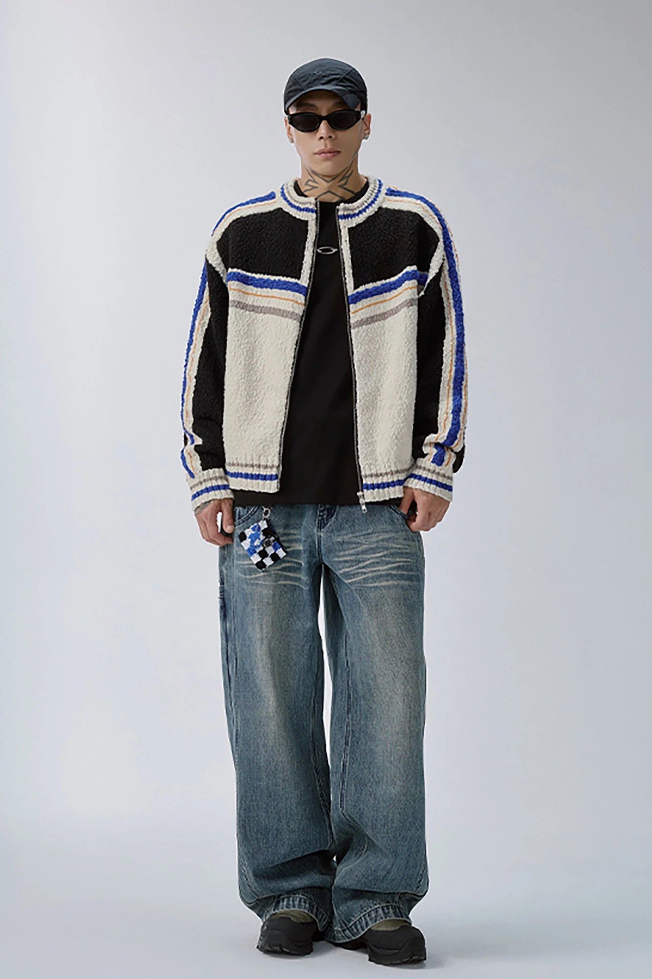 F2CE Double Waistband Washed Wide-Leg Jeans