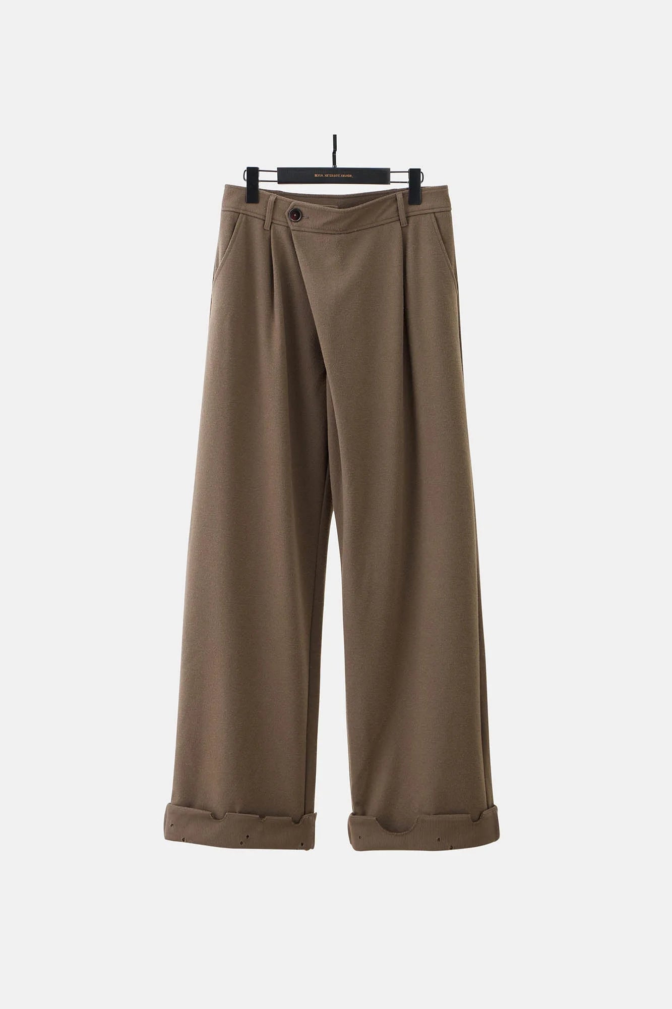 ILNya Nieternite Nifutur Distressed Hem Asymmetrical Fly Trousers