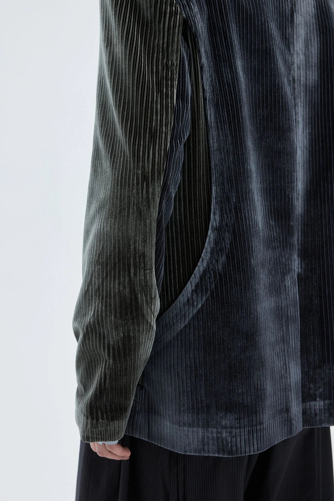 TUIMU Corduroy Contrast Panel Blazer