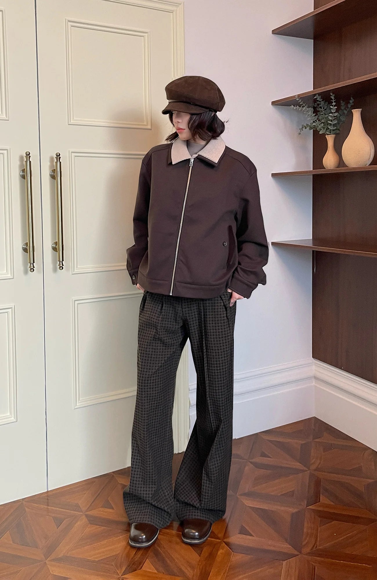 OKAYTHXBYE Faux-Layer Knit-Inset Jacket