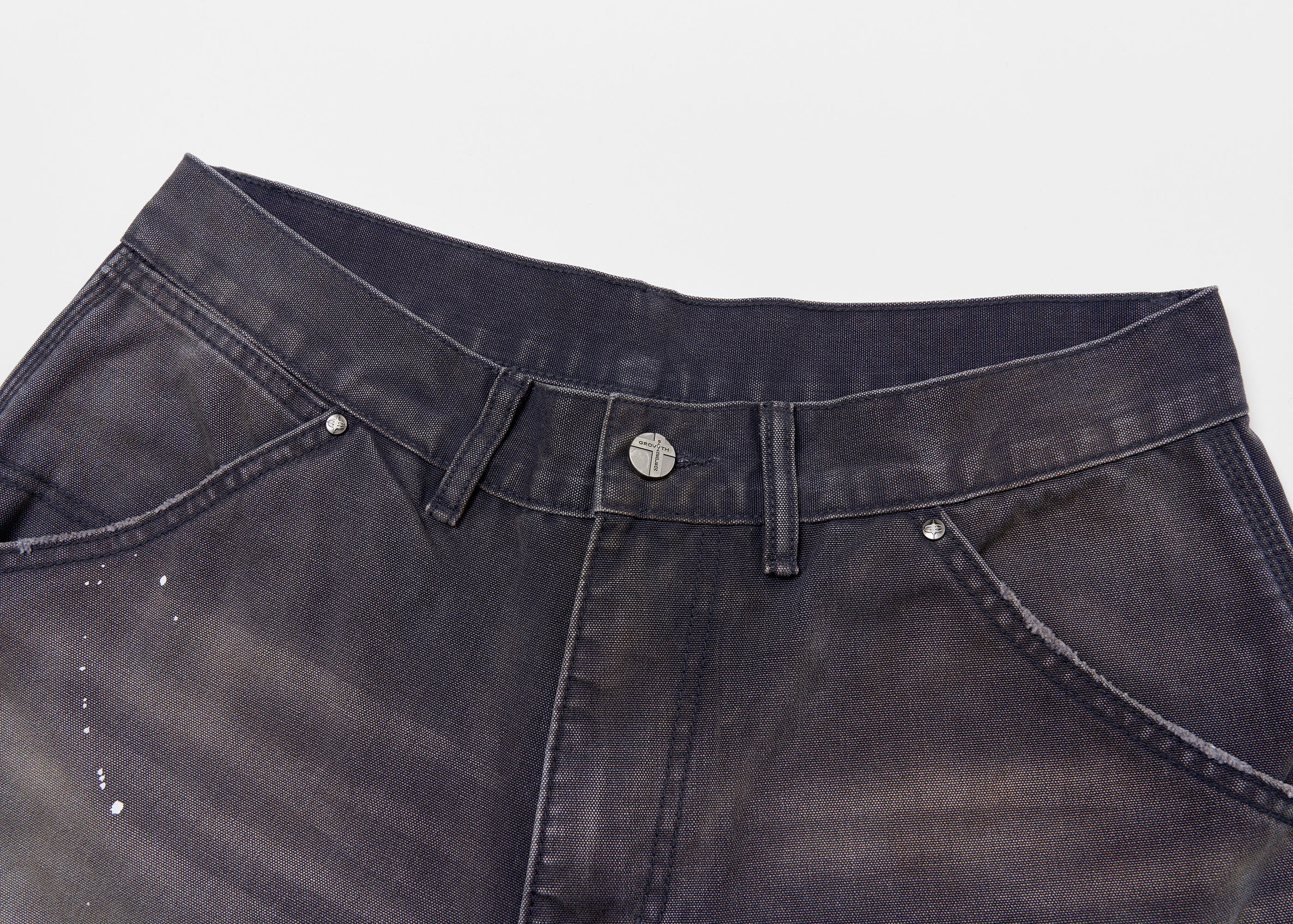 SAVAGEGROWTHWORLD Distressed Double-Knee Splatter Jeans