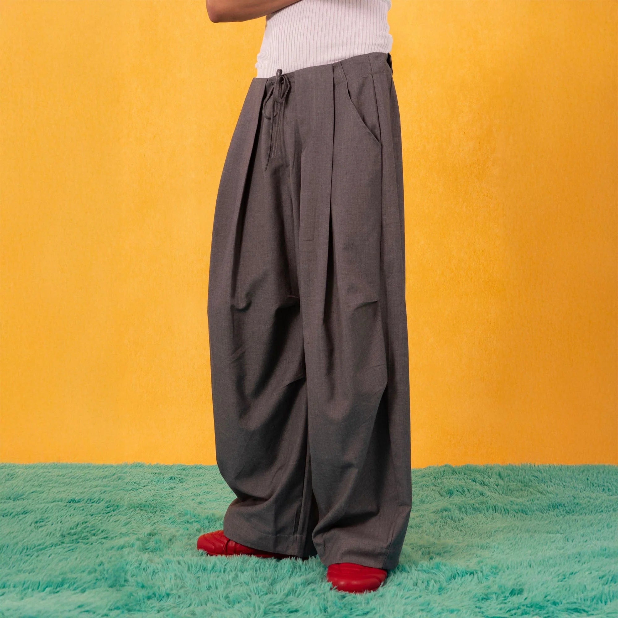 CLP Essential Pleated Drawstring Oversized Trousers