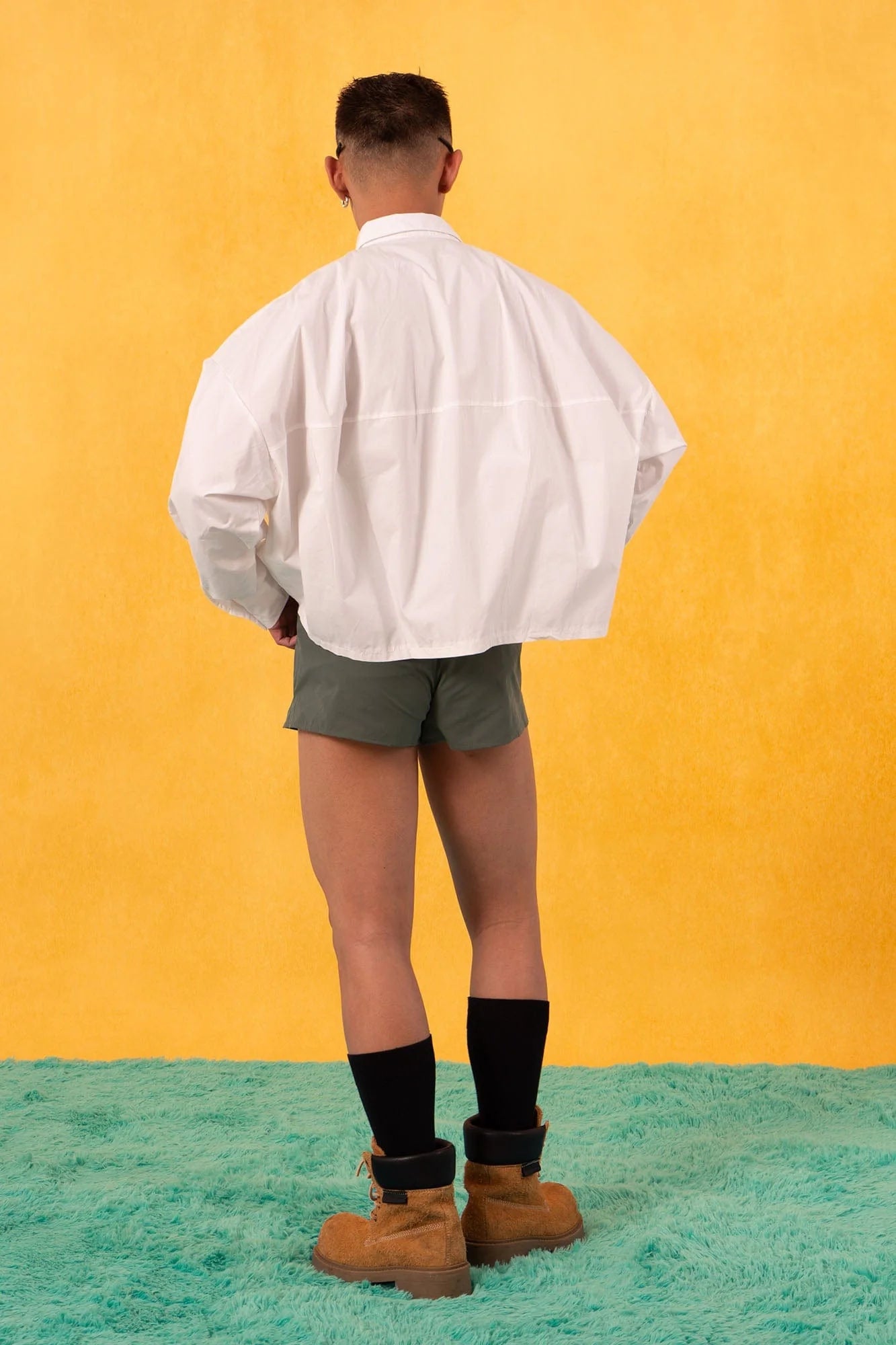 CLP Cropped Drawcord Hem Panel Shirt